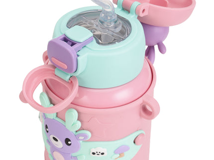 Kids Water Bottle Stainless Steel Keeps Drinks Cool or hot for an Extra Long time- Water Bottle for School -  Sipper Water Bottle for Kids - Waterbottle for Girls and Boys| Stainless Steel 316