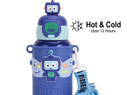 Kids Water Bottle Stainless Steel Keeps Drinks Cool or hot for an Extra Long time- Water Bottle for School -  Sipper Water Bottle for Kids - Waterbottle for Girls and Boys| Stainless Steel 316