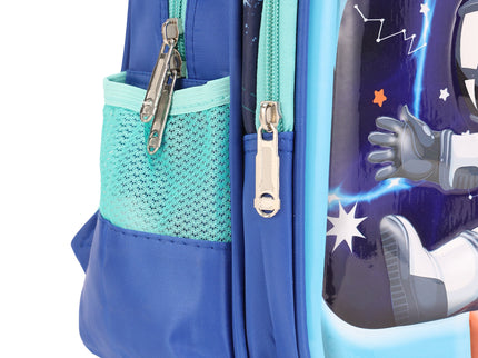 Space Astronaut 3D School Bag with cartoon Design|KIDS BAG| Water Resistant |14 Inch|Boys&Girls School Bag, Blue Color