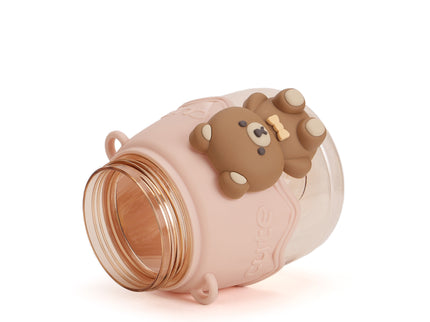 Cute Teddy Bear Water Bottle for Kids– 1300ml, Leak-Proof Plastic Bottle with Taddy Print – Designer School Bottle