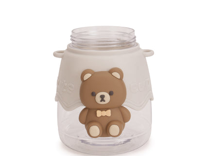 Cute Teddy Bear Water Bottle for Kids– 1300ml, Leak-Proof Plastic Bottle with Taddy Print – Designer School Bottle