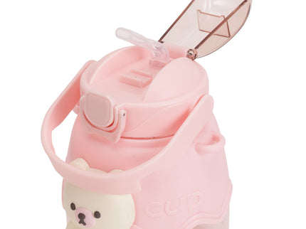 Cute Teddy Bear Water Bottle for Kids– 1300ml, Leak-Proof Plastic Bottle with Taddy Print – Designer School Bottle