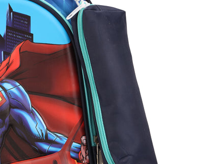 Superman 3D School Bag with cartoon Design|KIDS BAG| Water Resistant |14 Inch|Boys&Girls School Bag, Blue color