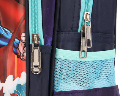 Superman 3D School Bag with cartoon Design|KIDS BAG| Water Resistant |14 Inch|Boys&Girls School Bag, Blue color