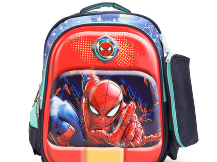 SpiderMan Web 3D School Bag with cartoon Design|KIDS BAG| Water Resistant |14 Inch|Boys&Girls School Bag, Red color