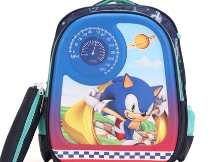 SuperSonic 3D School Bag with cartoon Design|KIDS BAG| Water Resistant |14 Inch|Boys&Girls School Bag Blue color