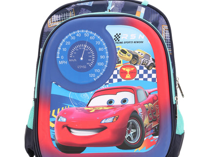 Car 3D School Bag with cartoon Design|KIDS BAG| Water Resistant |14 Inch|Boys&Girls School Bag, Blue & Red color