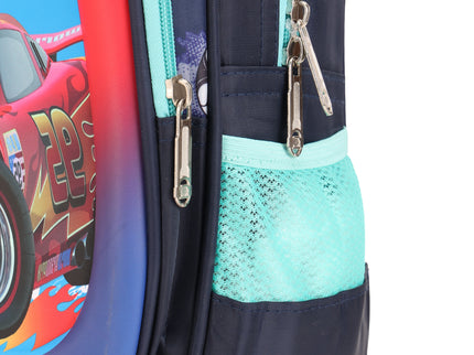 Car 3D School Bag with cartoon Design|KIDS BAG| Water Resistant |14 Inch|Boys&Girls School Bag, Blue & Red color