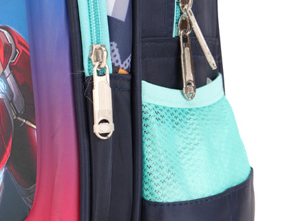 Iron Man 3D School Bag with cartoon Design|KIDS BAG| Water Resistant |14 Inch|Boys&Girls School Bag Red & Blue color