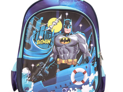 Batman 3D School Bag with cartoon Design|KIDS BAG| Water Resistant |14 Inch|Boys&Girls School Bag, Blue color