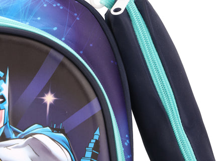 Batman 3D School Bag with cartoon Design|KIDS BAG| Water Resistant |14 Inch|Boys&Girls School Bag, Blue color