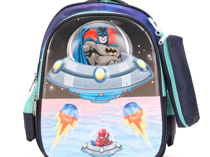 3D School Bag with cartoon Design|KIDS BAG| Water Resistant |14 Inch|Boys&Girls School Bag Blue color