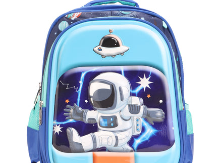 Space Astronaut 3D School Bag with cartoon Design|KIDS BAG| Water Resistant |14 Inch|Boys&Girls School Bag, Blue Color