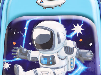 Space Astronaut 3D School Bag with cartoon Design|KIDS BAG| Water Resistant |14 Inch|Boys&Girls School Bag, Blue Color