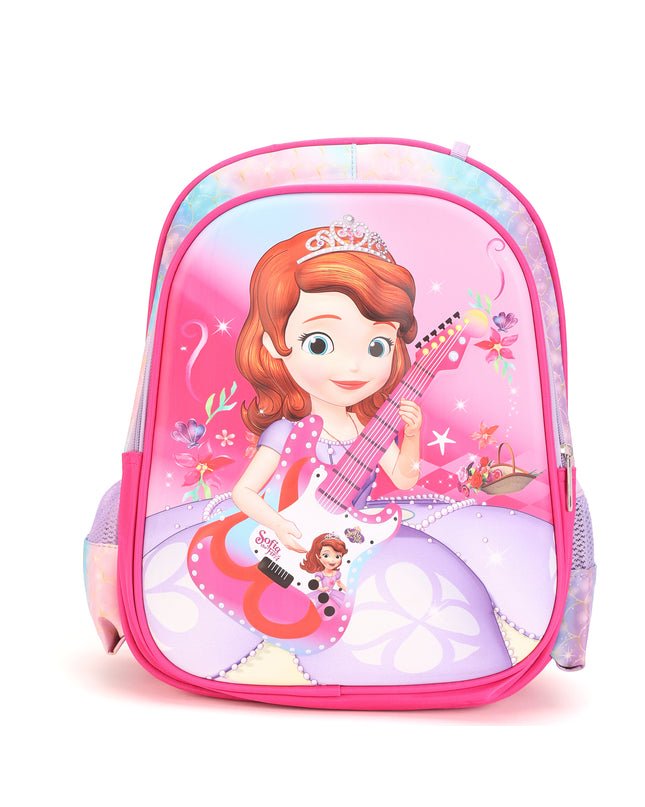 GirlWithGuitar Pink 3D School Bag with cartoon Design|KIDS BAG| Water Resistant |14 Inch|Boys&Girls School Bag, Pink color