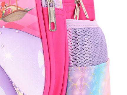 GirlWithGuitar Pink 3D School Bag with cartoon Design|KIDS BAG| Water Resistant |14 Inch|Boys&Girls School Bag, Pink color
