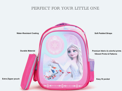 Cute Pink 3D School Bag for girls with cartoon Design|KIDS BAG| Water Resistant |14 Inch|Boys&Girls School Bag, Pink color (Copy)