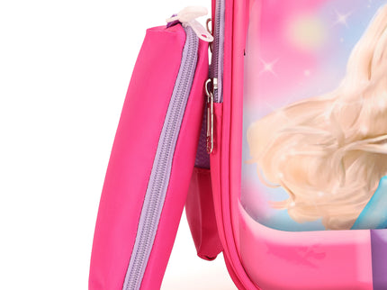 Barbie Pink 3D School Bag with cartoon Design|KIDS BAG| Water Resistant |14 Inch|Boys&Girls School Bag, Pink color