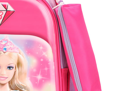Barbie Pink 3D School Bag with cartoon Design|KIDS BAG| Water Resistant |14 Inch|Boys&Girls School Bag, Pink color