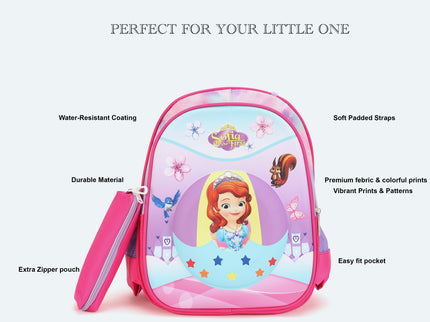StarGirl Pink 3D School Bag with cartoon Design|KIDS BAG| Water Resistant |14 Inch|Boys&Girls School Bag, Pink color