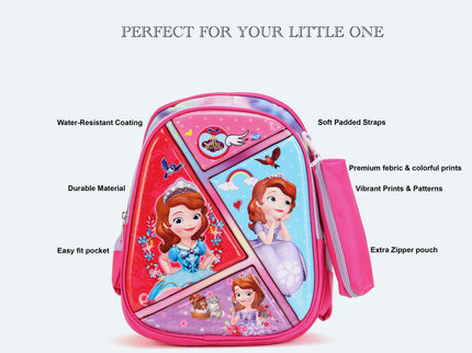 MultiDesign Pink 3D School Bag with cartoon Design|KIDS BAG| Water Resistant |14 Inch|Boys&Girls School Bag, Pink color (Copy)