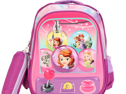 Pink 3D School Bag with cartoon Design|KIDS BAG| Water Resistant |14 Inch|Boys&Girls School Bag, Pink color