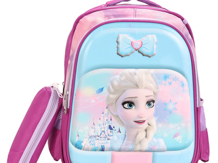Barbie girl Pink 3D School Bag with cartoon Design|KIDS BAG| Water Resistant |14 Inch|Boys&Girls School Bag, Pink color