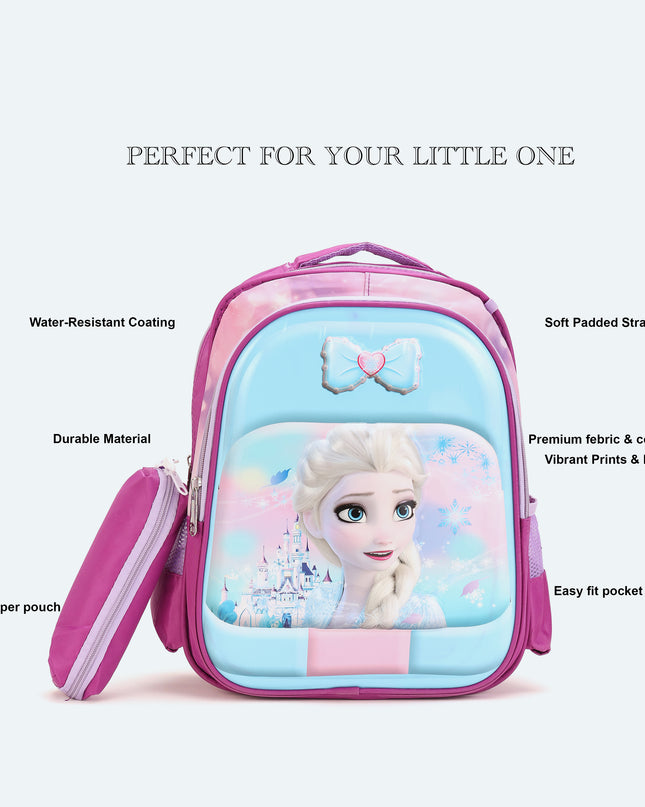 Barbie girl Pink 3D School Bag with cartoon Design|KIDS BAG| Water Resistant |14 Inch|Boys&Girls School Bag, Pink color