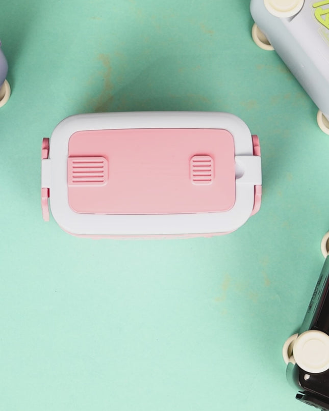 DIY Car Shape Plastic Lunch Boxes with spoon and fork| 2 Compartment at one layer and 1 compartment in bottle layer|Leakproof Bento Box for School Picnic Office Boys and Girls - BPA Free - 2-Side Lock